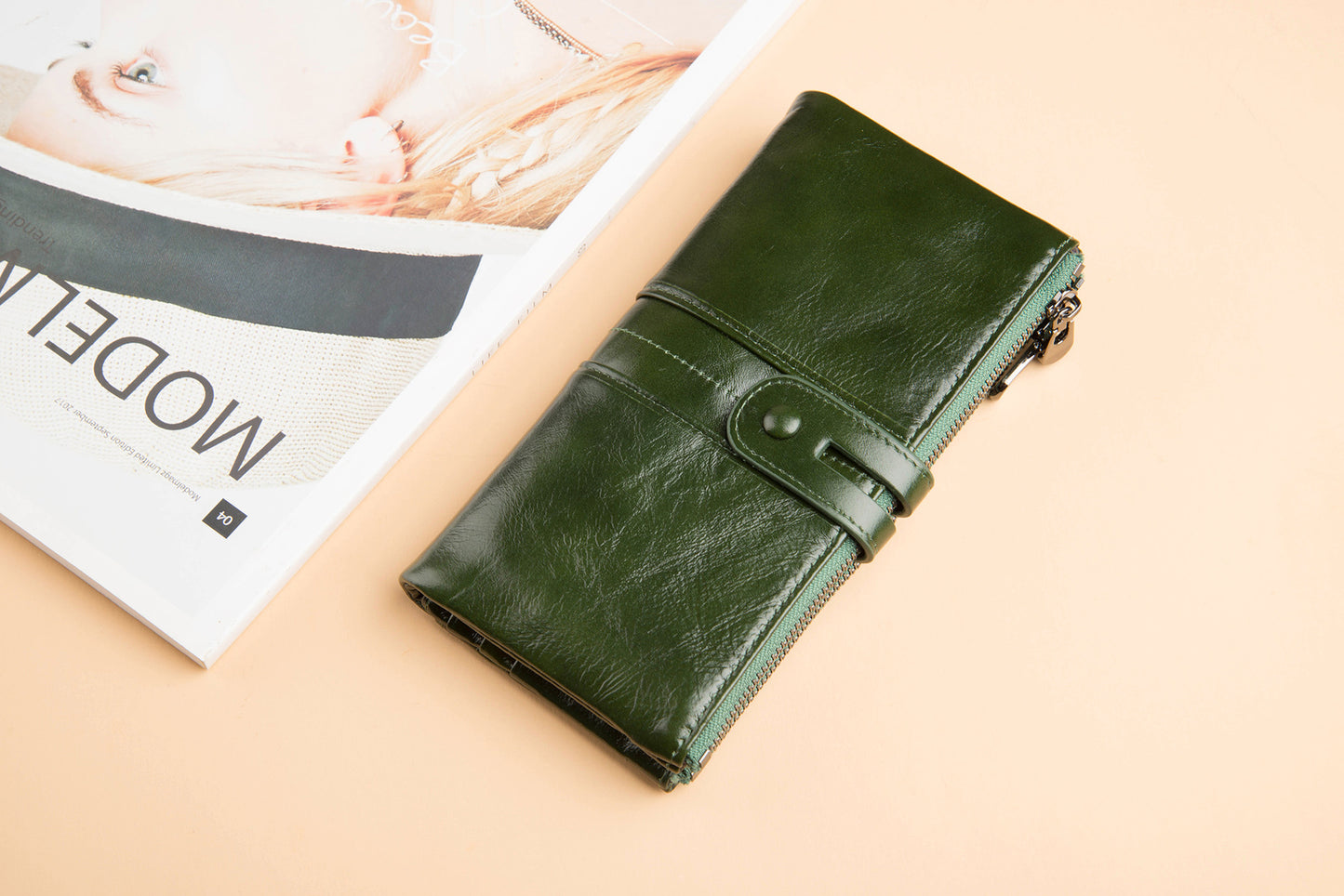 Women's Fashion Cowhide Long First Layer Clutch Ladies Wallets