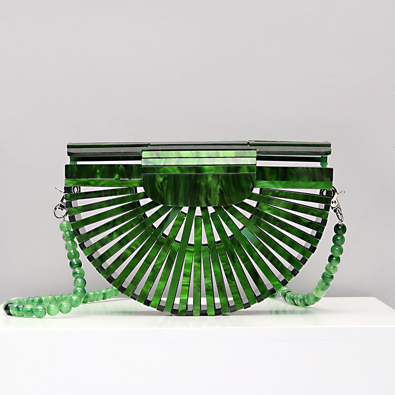 Women's Hollow Clutch Fashion Bamboo Basket Vacation Evening Bags