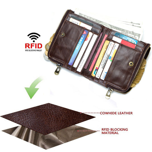 Men's Trendy Unique Paul Double Zipper Men's Wallets