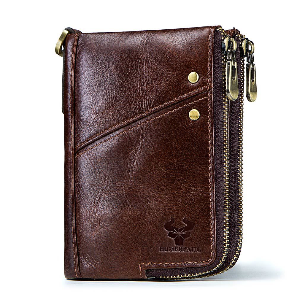 Men's Trendy Unique Paul Double Zipper Men's Wallets