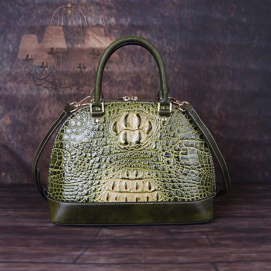 Women's Retro First Layer Cowhide Artificial Brushed Shoulder Bags