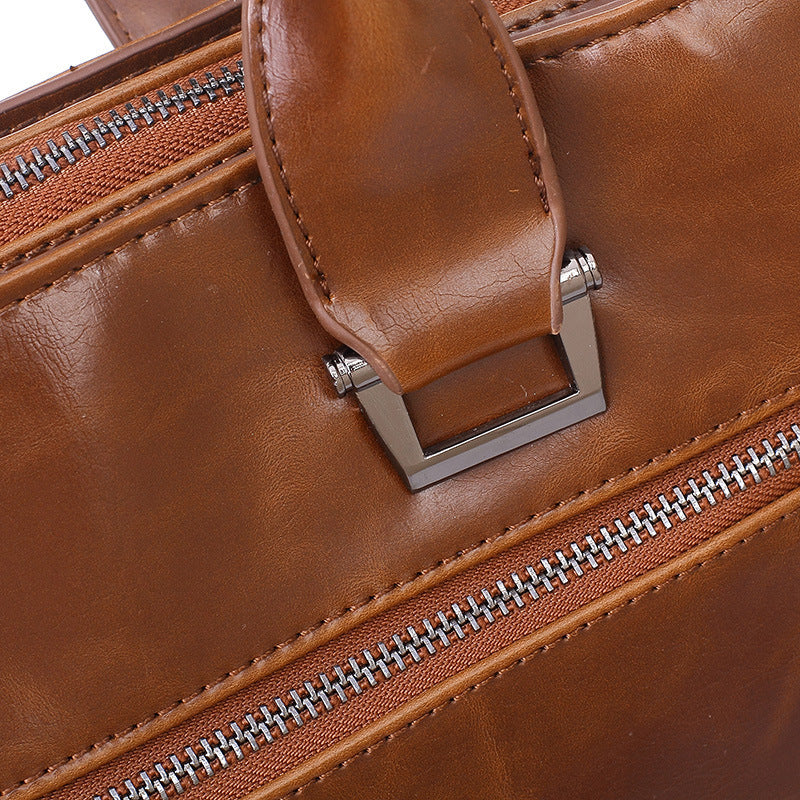 Men's Horizontal Business Computer One Retro Trendy Men's Handbags