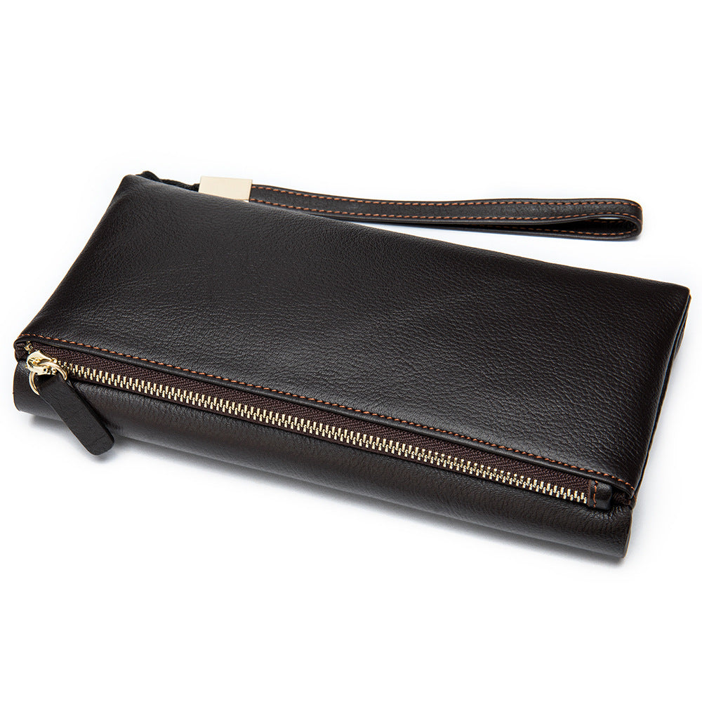 Genuine Leather Clutch Retro Korean Type Large Bags
