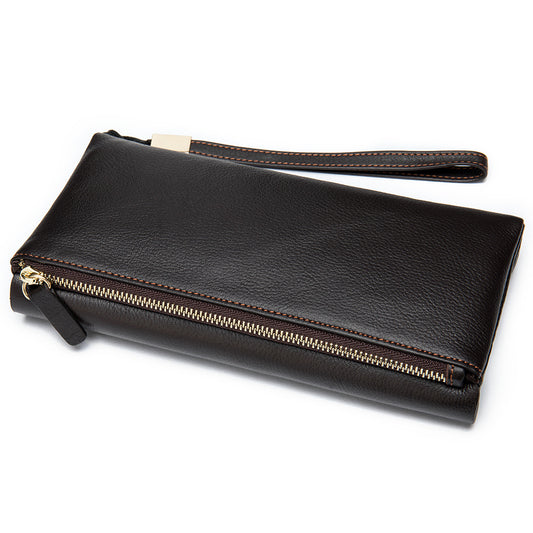 Genuine Leather Clutch Retro Korean Type Large Bags