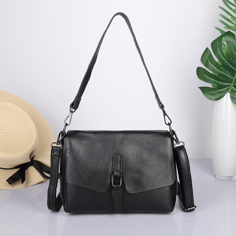 Women's Genuine Leather Soft Noodle Large Capacity Crossbody Bags