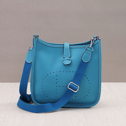 Women's Genuine Leather Fashion Punching Korean Style Crossbody Bags