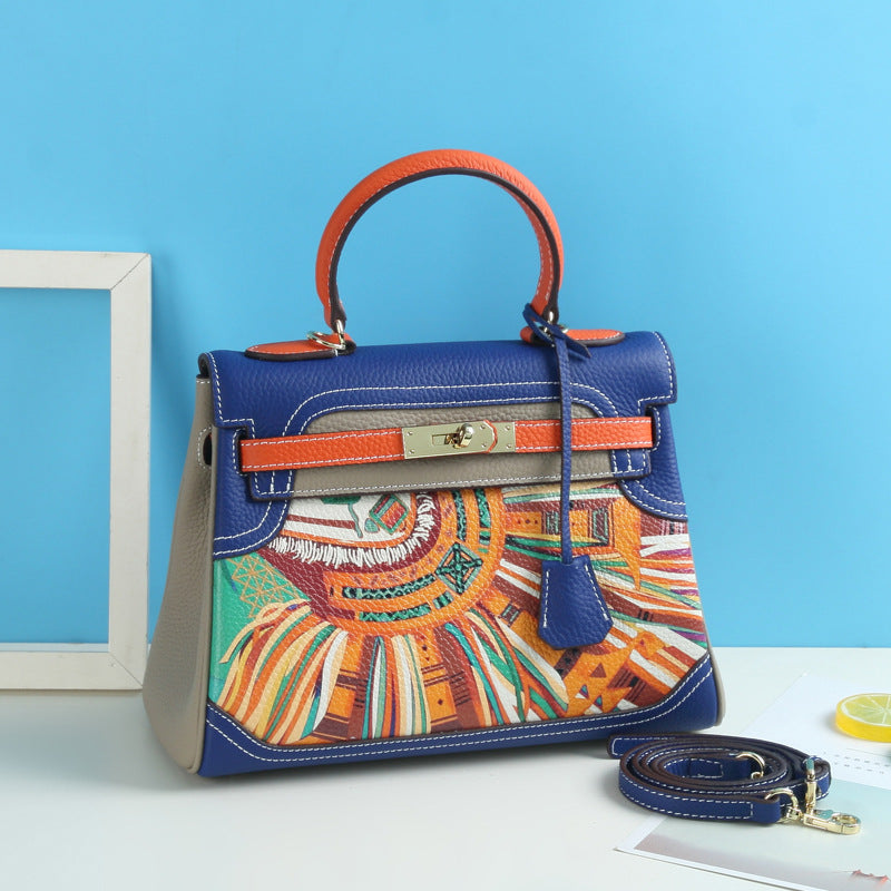 Women's Fashion Printed Iti Kai Cartoon Pattern Genuine Bags