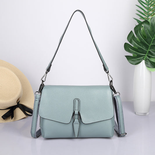 Women's Genuine Leather Soft Noodle Large Capacity Crossbody Bags