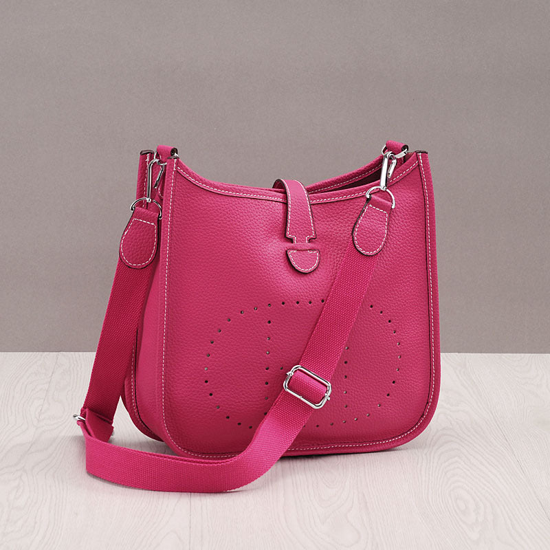 Women's Genuine Leather Fashion Punching Korean Style Crossbody Bags