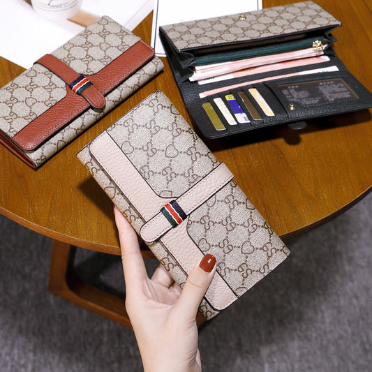 Women's Fashion Long Large Capacity Cowhide Ladies Wallets