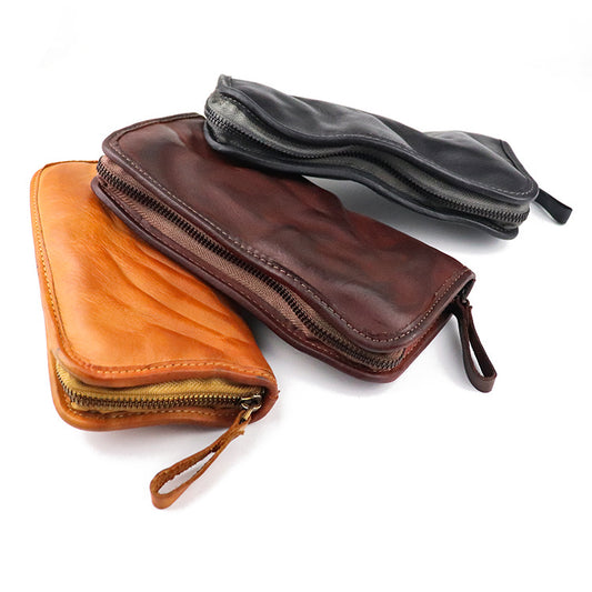 Leather Distressed Large Capacity Cash Check Mobile Zipper Ladies Wallets