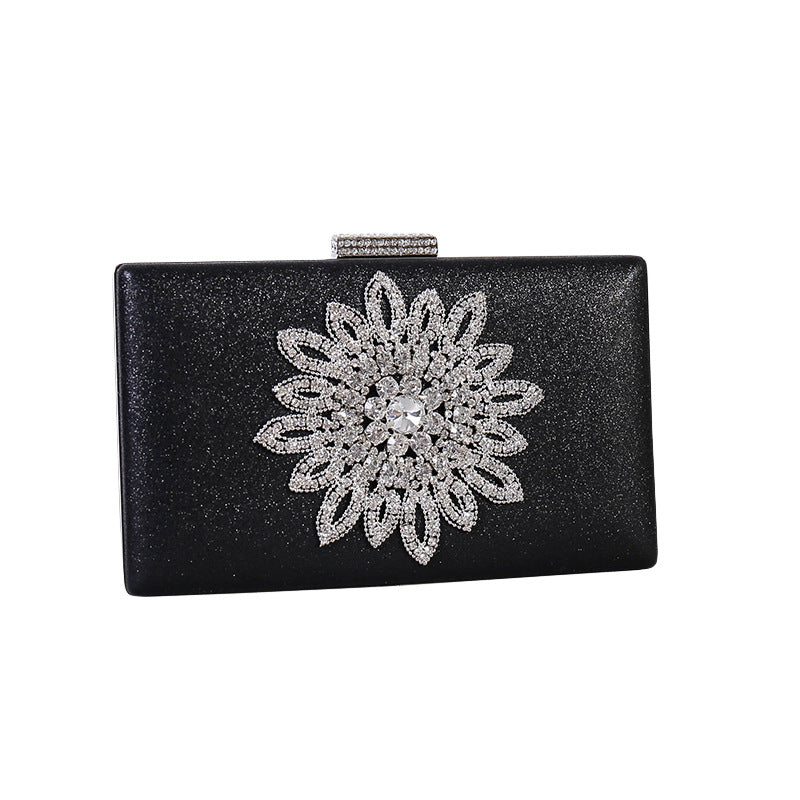 Women's Cool Rhinestone Sunflower Dinner Chain Evening Bags