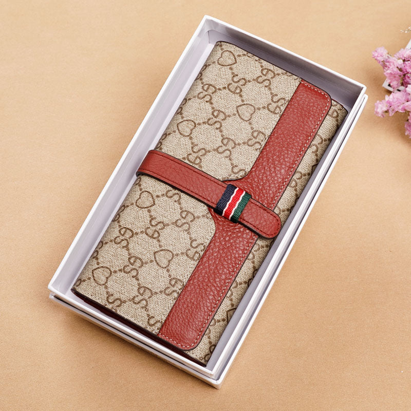 Women's Fashion Long Large Capacity Cowhide Ladies Wallets