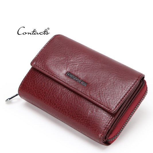 Women's Angel Fashion Swiping Cowhide Genuine Leather Ladies Wallets