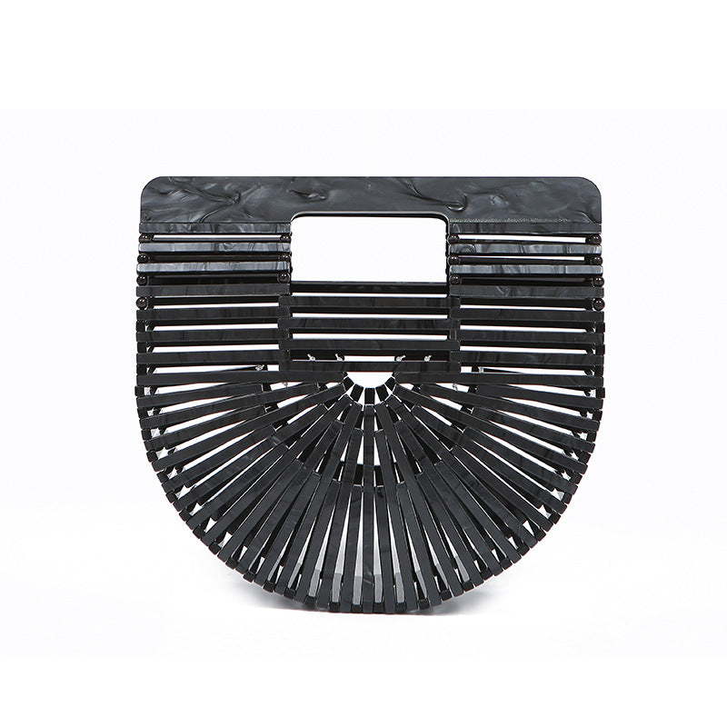 Women's Acrylic Hand-knitted Creative Basket Clutch Striped Evening Bags