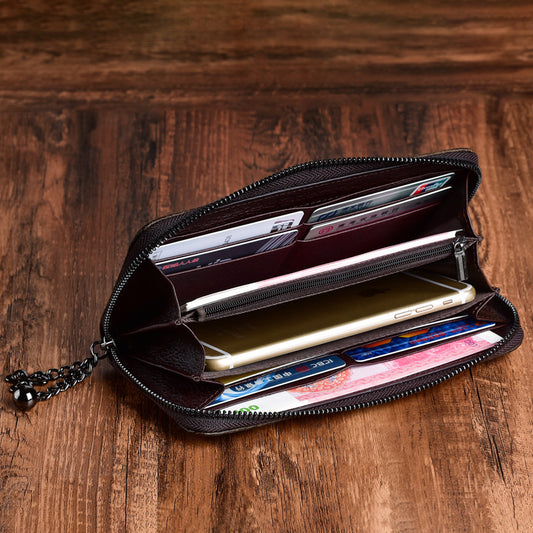 Female Zipper Retro Rub Colored Hand Ladies Wallets
