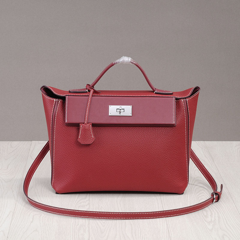First Layer Cowhide Plaid Fashion Portable Crossbody Bags