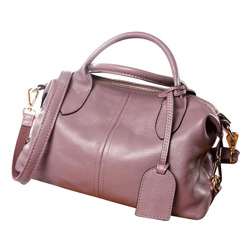 Women's Leather For Woman Cow Fashion Boston Genuine Handbags