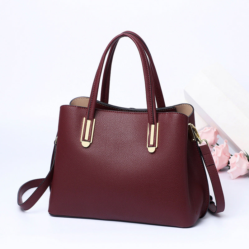 Women's Leather Korean Style Fashion Solid Color Handbags