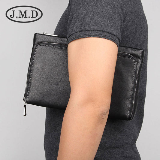 Men's Clutch Cowhide Multifunction Large Capacity Zipper Men's Wallets