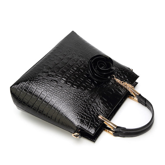 Women's Stylish Vintage Crocodile Leather Portable Handbags