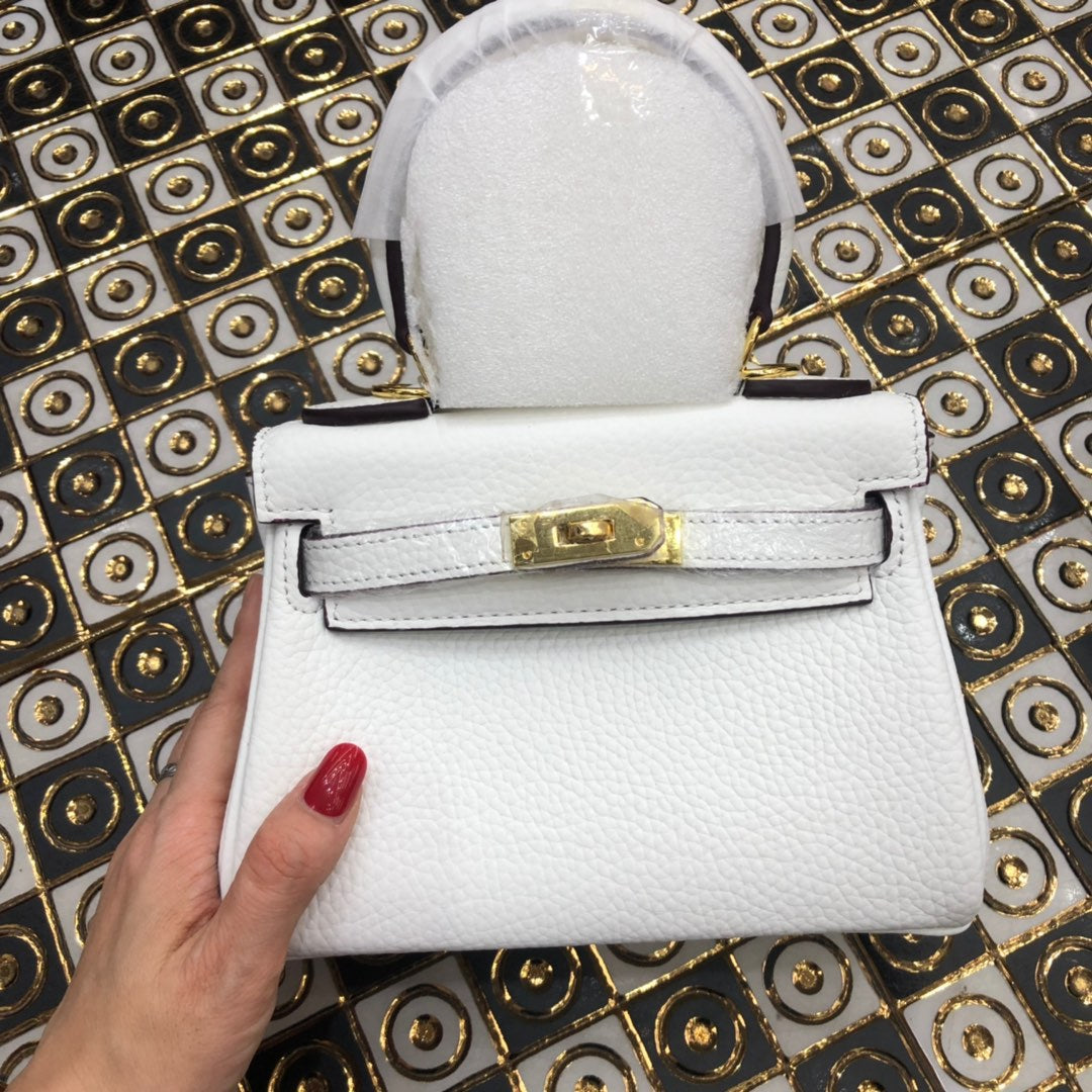 Kelly Layer Cowhide Lychee Pattern Fashion Crossbody Bags