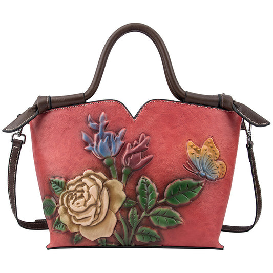 Women's Leather Large Capacity First Layer Cowhide Handbags