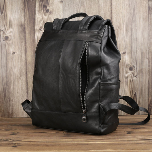 Men's Super Soft Leather Simple Fashion Trendy Backpacks