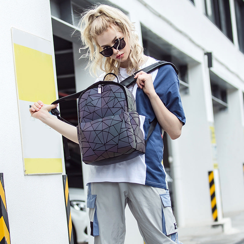 Cool Daily Luminous Korean Style Rhombus Backpacks