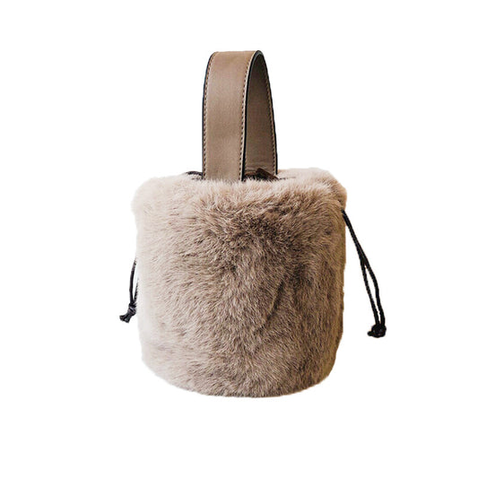 Attractive Graceful Casual Fashion Fur Portable Bucket Bags