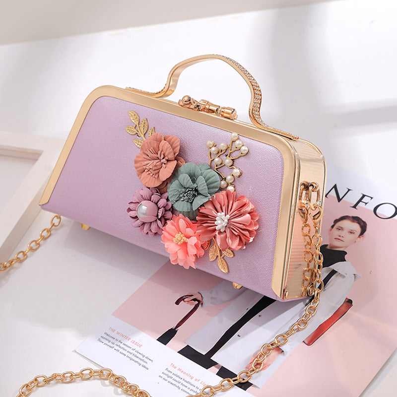 Women's Korean Portable Banquet Dress Three-dimensional Flower Handbags