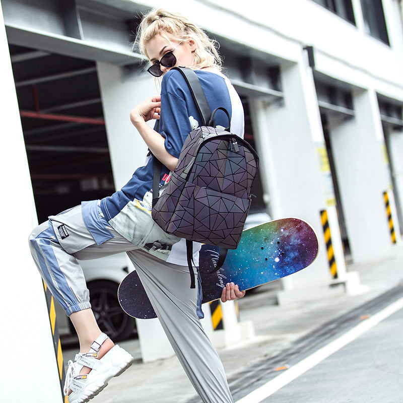 Cool Daily Luminous Korean Style Rhombus Backpacks