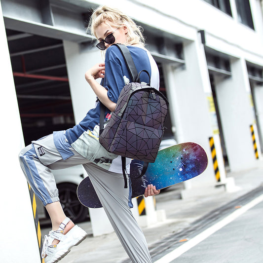 Cool Daily Luminous Korean Style Rhombus Backpacks