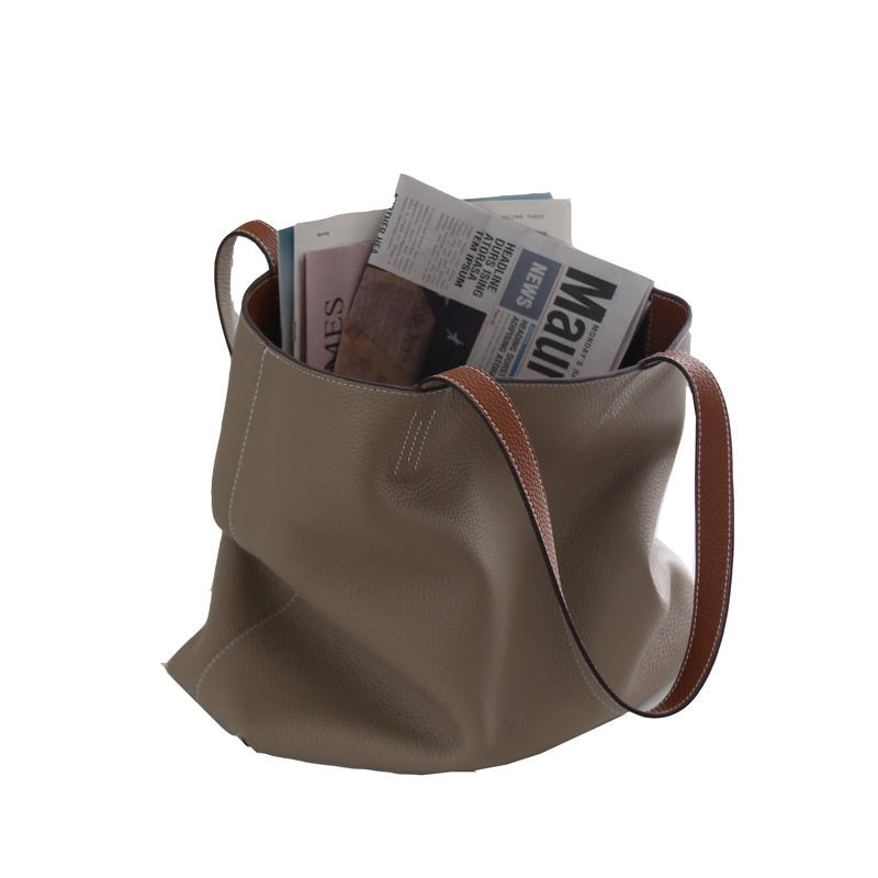 Women's Double-sided Head Layer Cowhide Soft Leather Bags