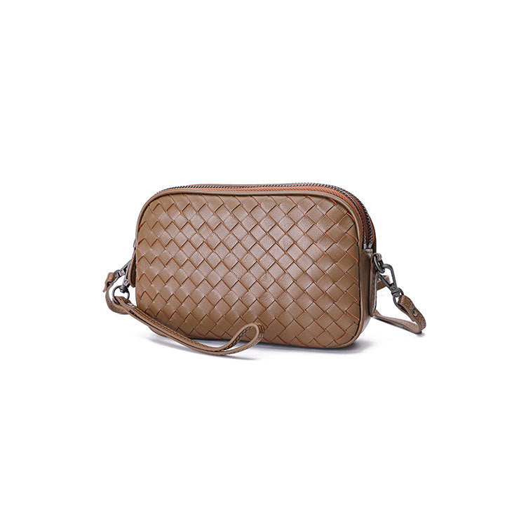 Women's Sheepskin Woven Versatile Simple Leather Handmade Shoulder Bags