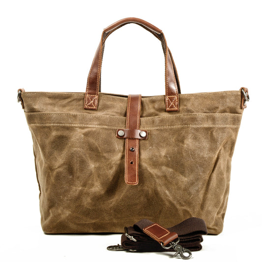 Women's & Men's & Korean Style Oil Wax Canvas Simple Shoulder Bags