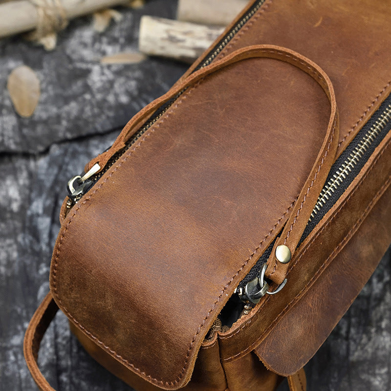 Women's & Men's & Horse Leather Clutch Real Toiletry Men's Handbags