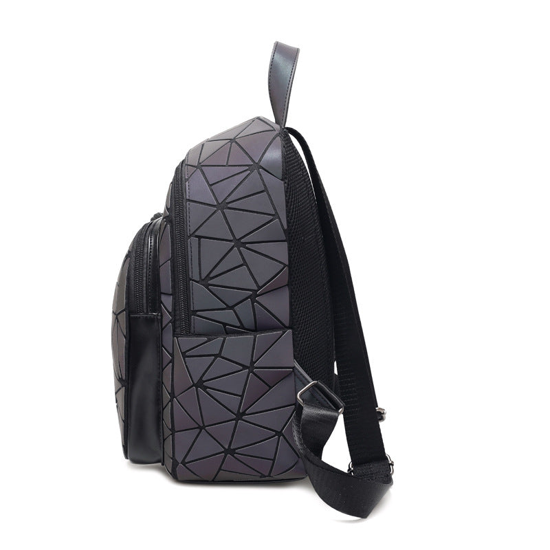 Laser Rhombus Simple Fashion Preppy Style Backpacks