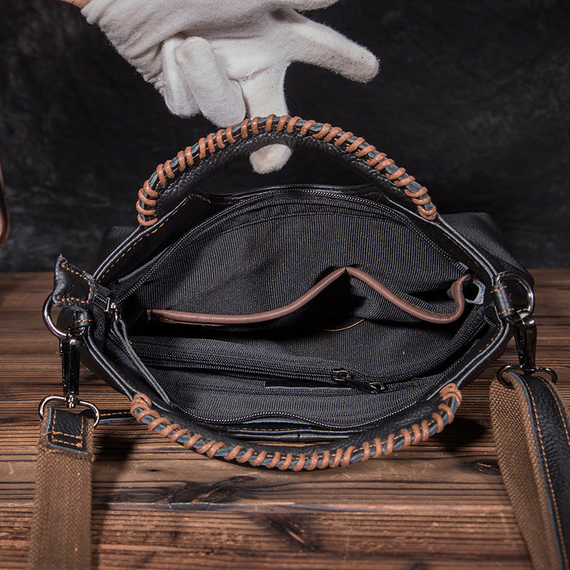 Women's Retro Cow Leather Top Layer Cattlehide Shoulder Bags