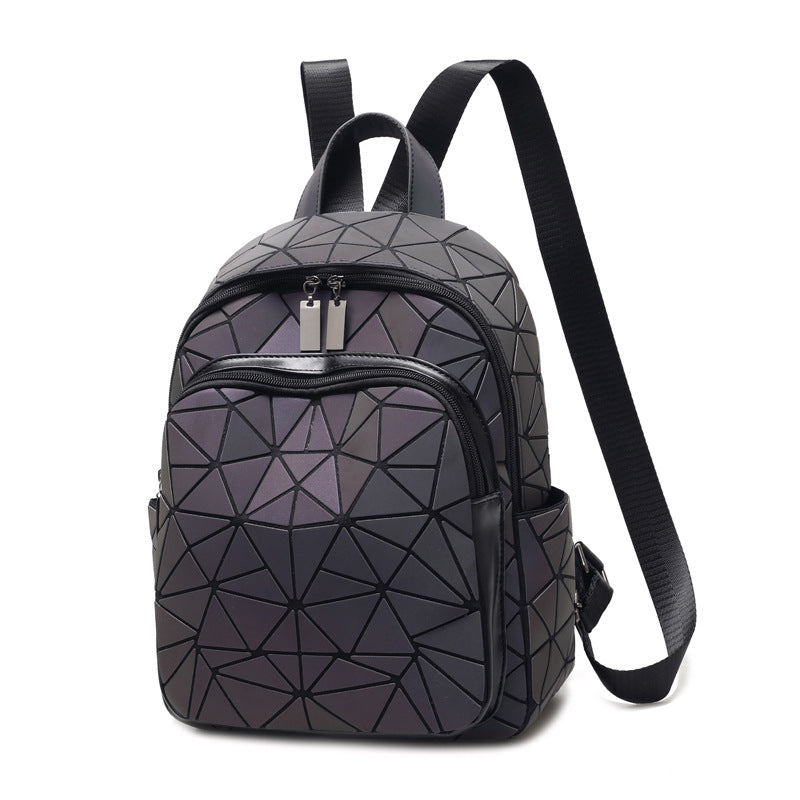 Laser Rhombus Simple Fashion Preppy Style Backpacks