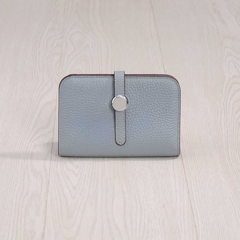 Women's Genuine Leather Korean Fashionable Personalized Simple Ladies Wallets