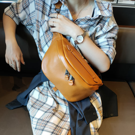 Women's Simple First Layer Cowhide Soft Disco Bags