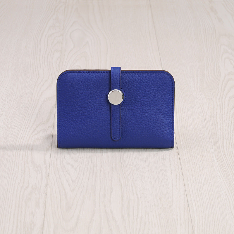 Women's Genuine Leather Korean Fashionable Personalized Simple Ladies Wallets