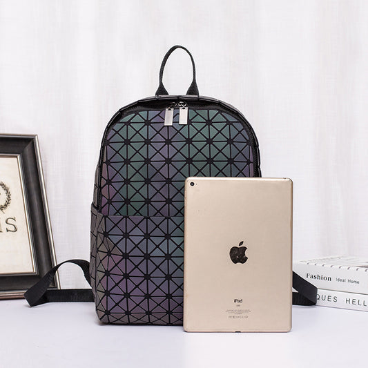 Classic Geometric Luminous Rhombus Fashion Present Backpacks