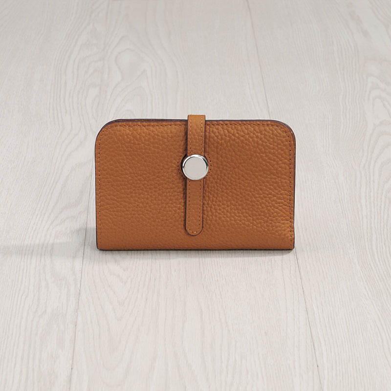 Women's Genuine Leather Korean Fashionable Personalized Simple Ladies Wallets