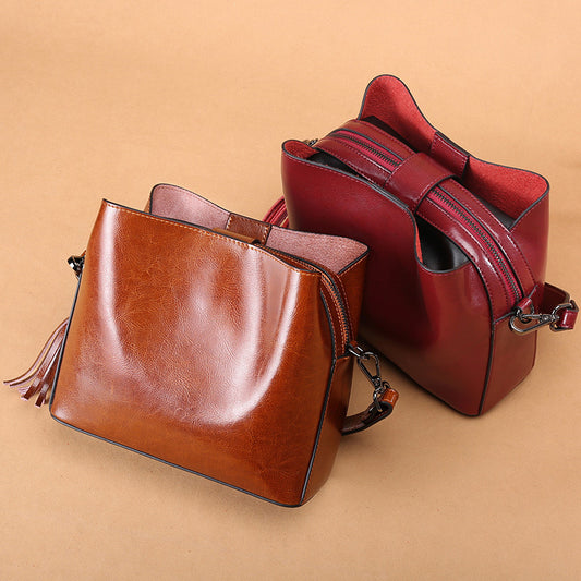 Women's Genuine Leather Large Capacity Retro Shoulder Bags