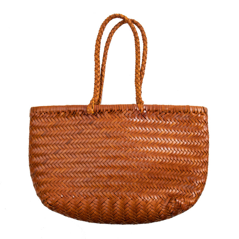 Genuine Leather Imported Regeneration Handmade Herringbone Handbags