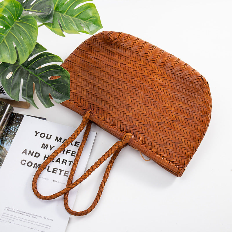 Genuine Leather Imported Regeneration Handmade Herringbone Handbags