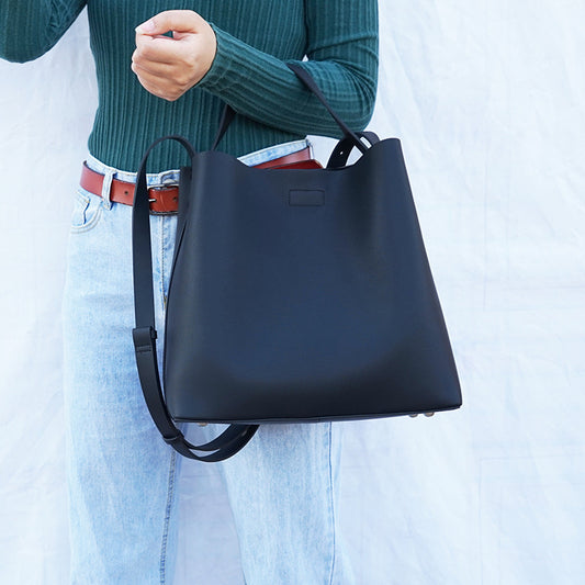 Women's Genuine Leather Fashion Simple Big Crossbody Bags