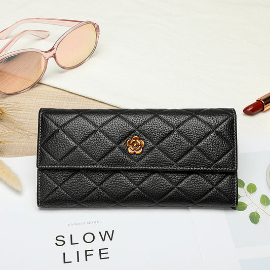 Women's First Layer Cowhide Multiple Slots Genuine Ladies Wallets